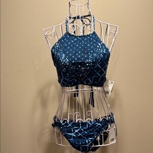 Lucky Brand Blue Halter Bikini Set MOVING SALE